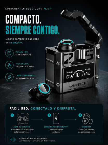 Auriculares Bluetooth Resistentes al agua M25™ [Sonido de Estudio, Directamente en Tus Oídos]