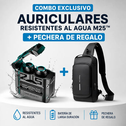 Auriculares Resistentes al Agua M25™ +Pechera de Regalo [Oferta exclusiva]