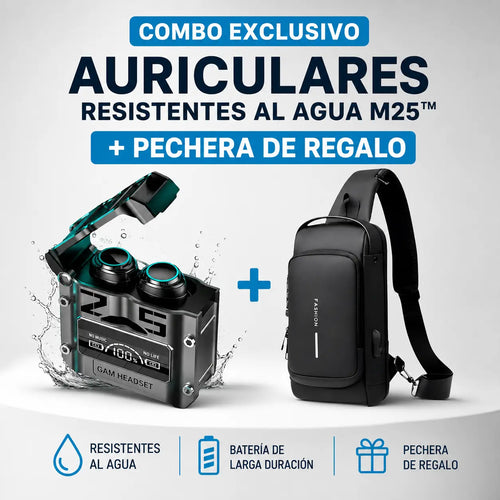 Auriculares Resistentes al Agua M25™ +Pechera de Regalo [Oferta exclusiva]